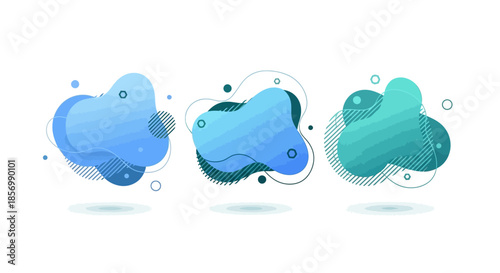 Abstract blue and green cloud shapes.