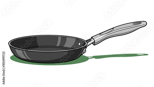 Frying Pan Vector Illustration, Professional Kitchen Cookware Tool - Isolated on transparent background for culinary design, recipe blogs, and food presentation visuals