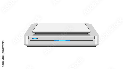 Flatbed Scanner Icon: Vector Illustration of Modern Scanning Technology, Office Equipment, High Resolution Digitization isolated on transparent background.