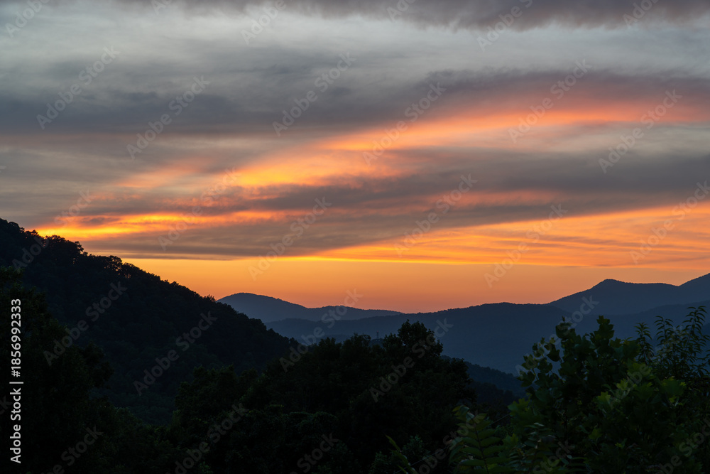 Fototapeta premium Asheville, North Carolina Mountain Sunset