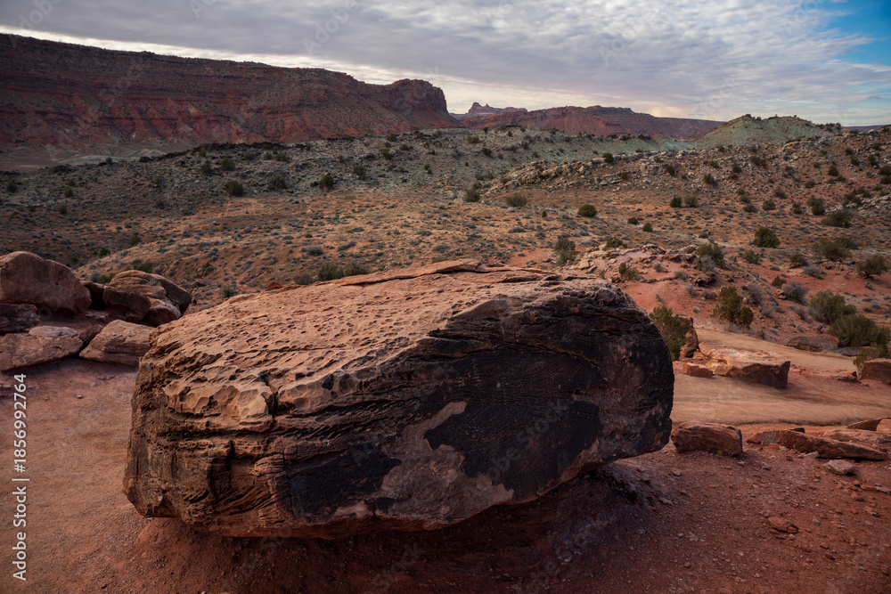 Fototapeta premium This fine art photograph captures the timeless beauty of the sandstone arches of **Arches National Park**, located just outside Moab, one of the most iconic landscapes in the American Southwest. C