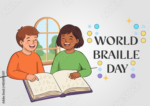 Braille Day Inclusive Education Illustration