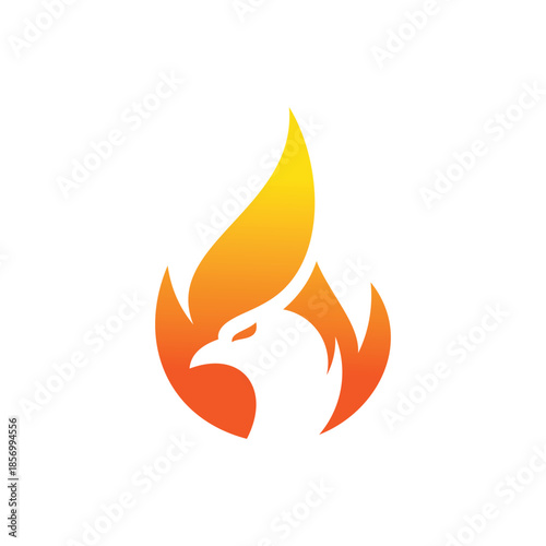 fire flame phoenix eagle falcon hawk logo design inspiration
