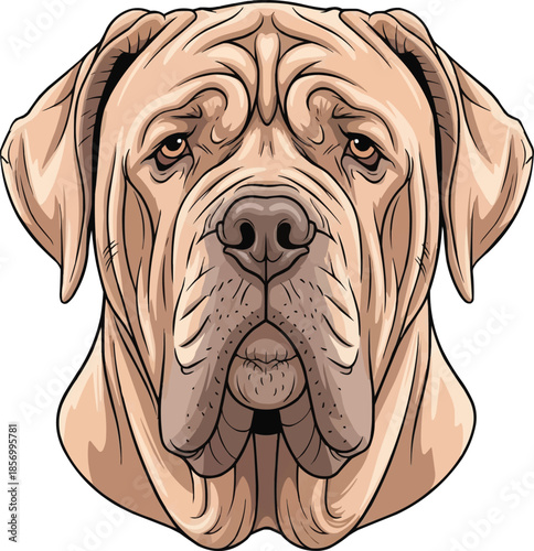 Neapolitan Mastiff dog cute face closeup headshot portrait