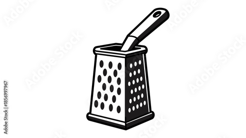 Black and White Grater with Pusher.