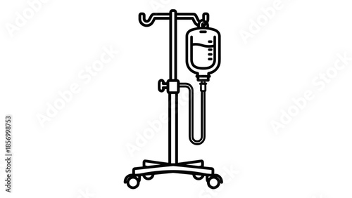 Medical IV Drip Stand with Bag.