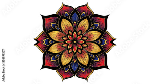 Vibrant Mandala Design with Floral Pattern.