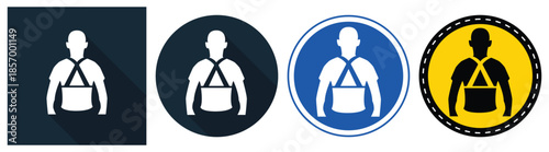 Icons of Arm Support with Sling and Safety Symbols in Various Styles