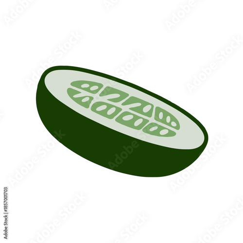 Sliced avocado half Vector