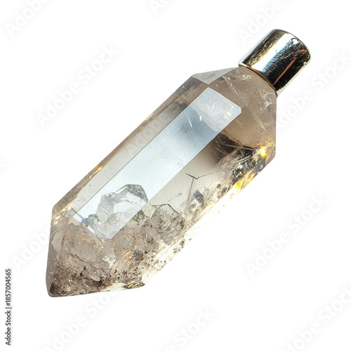 Clear crystal pendant isolated on transparent background