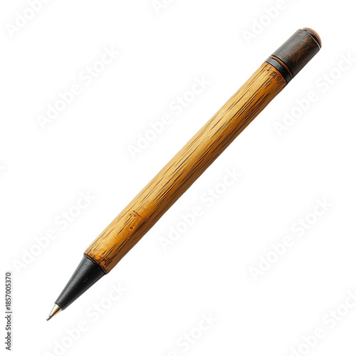 Wooden pen isolated on transparent background