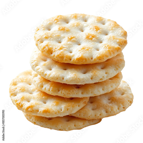 Stack of crackers isolated on transparent background