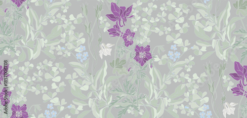  Poster wildflowers in vintage style