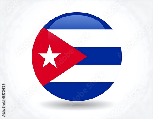 Glossy, circular emblem. A blue-and-white striped background with a red triangle, holding a white star. The colors represent national pride Free Download Glossy, circular emblem. A blue-and-white striped background with a red triangle, holding a white star. The colors represent national pride - GFXLoad