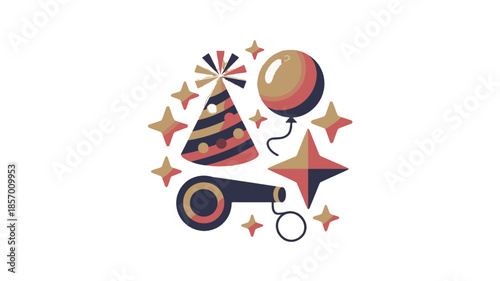 Festive party elements.