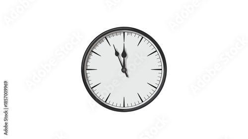 A simple elegant wall clock displaying the time.