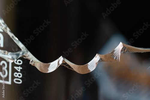 Macro close up of broken glass
