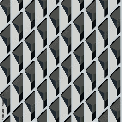 Nahtloses architektonisches Muster einer modernen Wohnhausfassade mit Fenstern und Balkonnischen – ideal für Hintergründe und Architekturdesign.