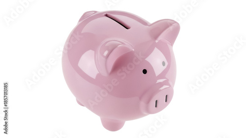 Quadro su tela Pink piggy bank PNG isolated on transparent background, savings and investment c