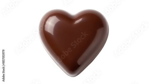 Фотография Shiny heart-shaped chocolate candy isolated PNG, sweet dessert for Valentine s D
