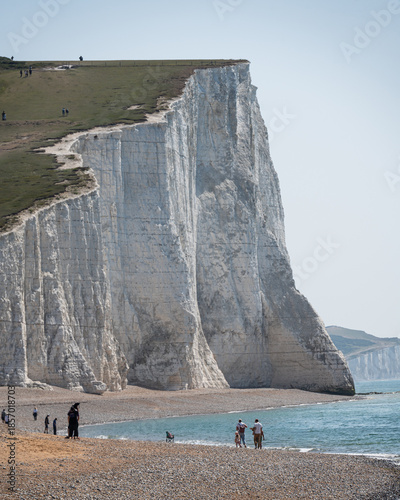 View of the Seven Sisters cliffs, an outstanding natural landmark of the south-east England coast