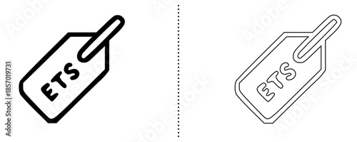 Modern ETF Tag Icon, Exchange Traded Fund Investment Label Symbol for Finance, Stock Market, Trading App and Fintech User Interface Vector Design