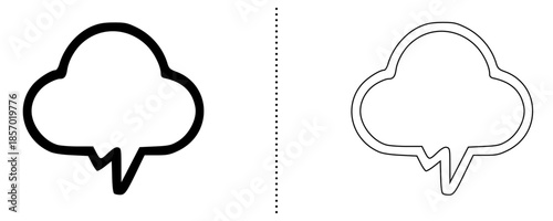 Modern Cloud Speech Bubble Icon, Minimal Chat and Conversation Symbol for Messaging App, Comment System and User Interface Vector Design