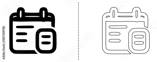 Modern Calendar Document Icon, Schedule Planning and File Management Symbol for Business Organization, Task Management App and User Interface Vector Design