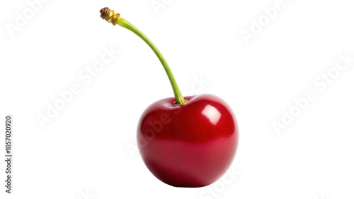 Konstfotografi Ripe red cherry PNG isolated on transparent background, fresh fruit with stem fo