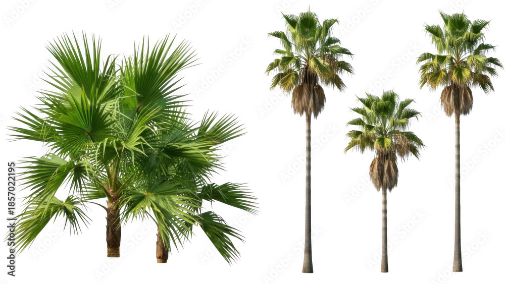 Fototapeta premium Palm trees isolated on transparent background