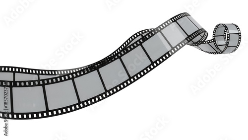 Film strip PNG isolated on transparent background, movie reel with empty frames for cinema and photography projects
