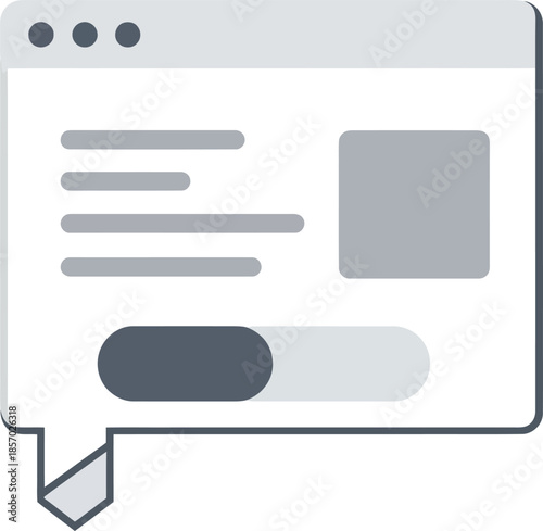 Online chat window with website layout vector illustration. User interface and communication concept. AI generated.