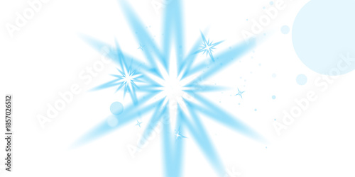 A blue and white Christmas snowflake pattern featuring vector illustrations of crystal ice flakes and winter star shapes for a festive holiday celebration design