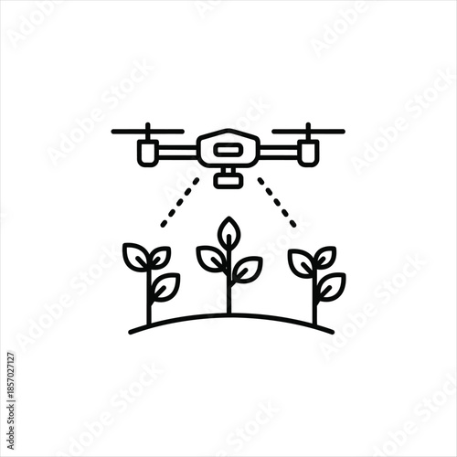 Agriculture drone icon representing smart farming and technology solutions