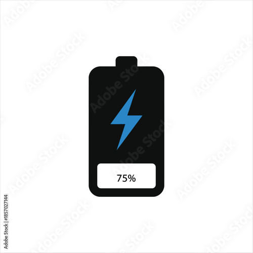 Battery charging icon representing power energy and technology concepts