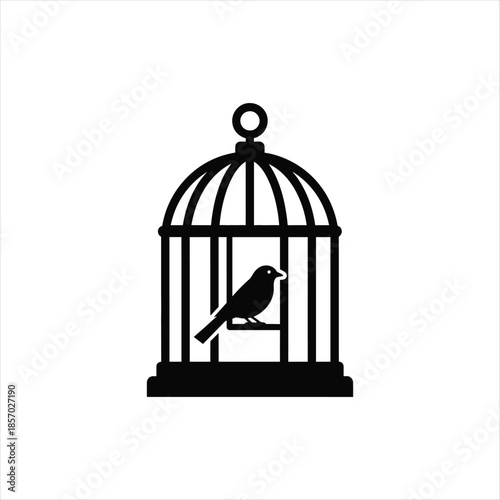 Simple bird cage icon representing pet care and animal welfare concepts