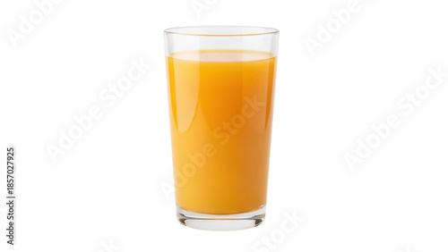 Refreshing orange juice in a glass isolated PNG, healthy drink for breakfast and vitamin boost on transparent background