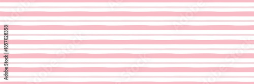 Pink horizontal striped seamless pattern. Pastel doodle lines background. Vector backdrop