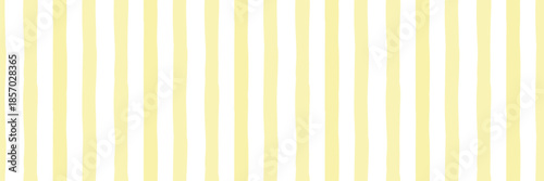 Yellow striped seamless pattern. Pastel vertical doodle lines background. Vector backdrop