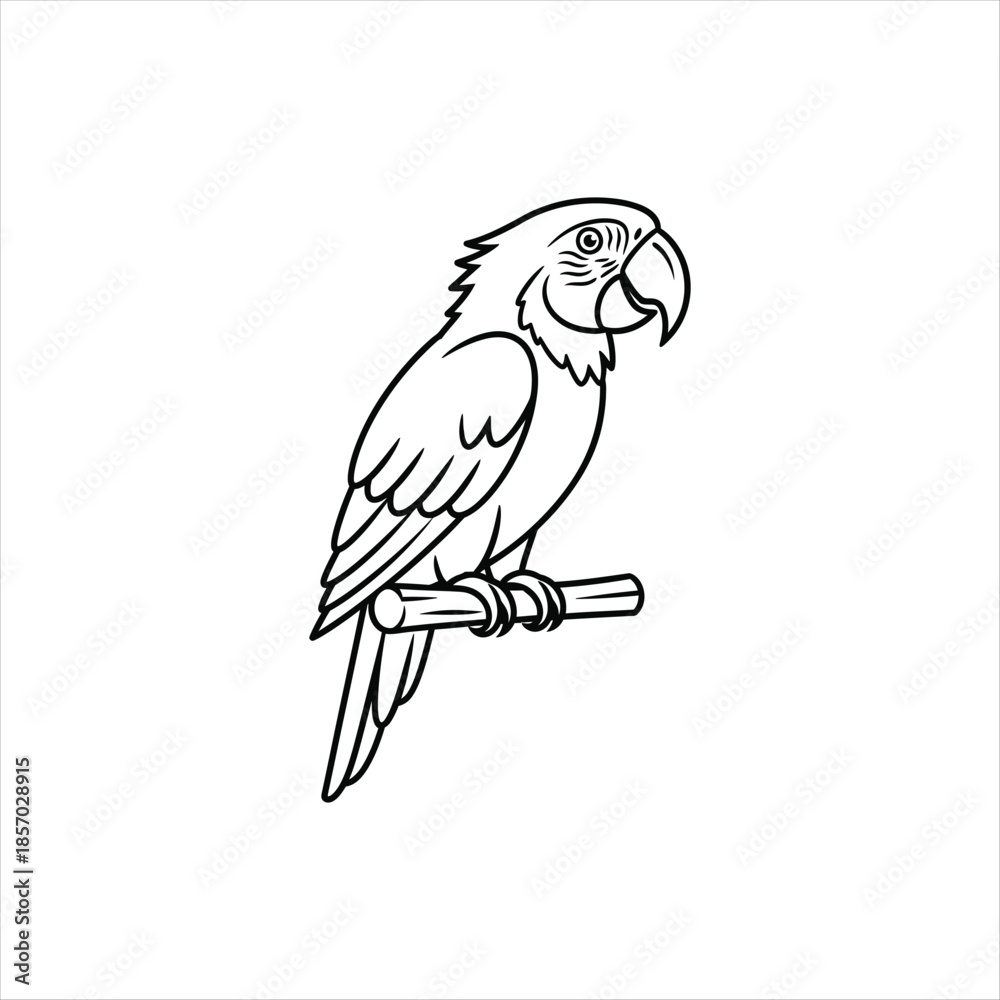 Fototapeta premium Simple parrot outline icon created with vector graphics software