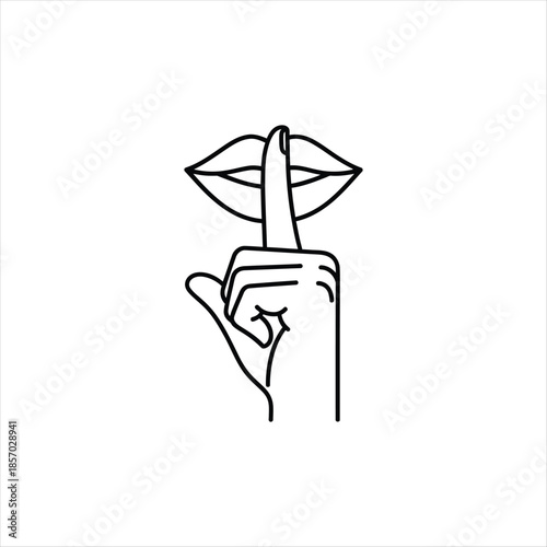 Simple shushing hand icon representing silence and quietness visually