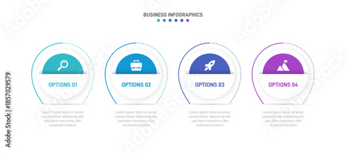 Progress bar featuring 4 arrow-shaped elements, symbolizing the four stages of business strategy and progression. Clean timeline infographic design template. Vector for mobile presentation.
