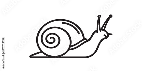 Snail with twirl house thin line icon, spring season concept. Vector graphics. Slow creature, insect sign on white background, style icon mobile or web design