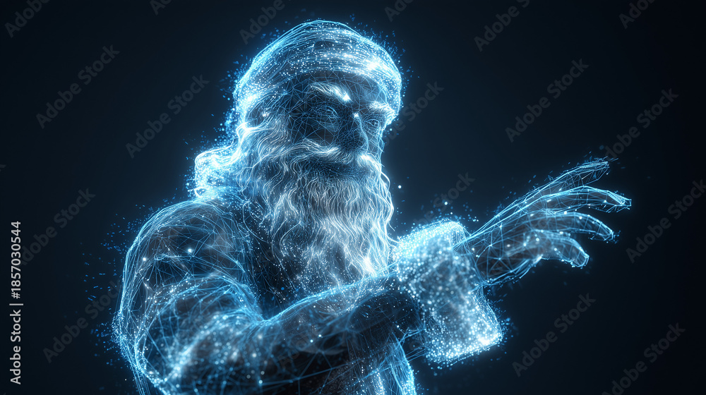 custom made wallpaper toronto digitalBlue hologram bear made of glowing digital lines on dark background
