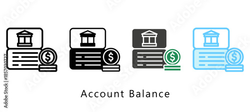 Account Balance Multi Style Icon. Mini Illustration Relate To Payment Service. Use For Modern Concept, Ui, Ux Web And App Development.