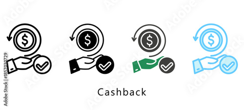 Cashback Multi Style Icon. Mini Illustration Relate To Payment Service. Use For Modern Concept, Ui, Ux Web And App Development.