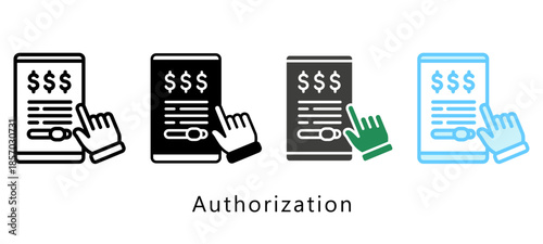Authorization Multi Style Icon. Mini Illustration Relate To Payment Service. Use For Modern Concept, Ui, Ux Web And App Development.