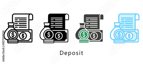 Deposit Multi Style Icon. Mini Illustration Relate To Payment Service. Use For Modern Concept, Ui, Ux Web And App Development.