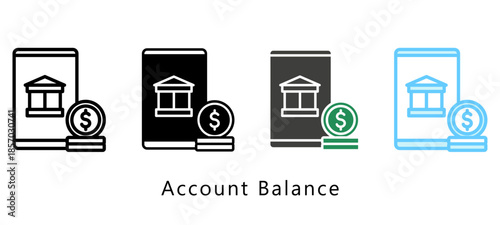 Account Balance Multi Style Icon. Mini Illustration Relate To Payment Service. Use For Modern Concept, Ui, Ux Web And App Development.