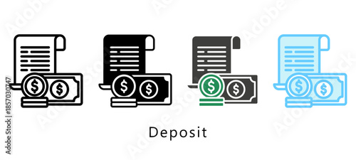 Deposit Multi Style Icon. Mini Illustration Relate To Payment Service. Use For Modern Concept, Ui, Ux Web And App Development.